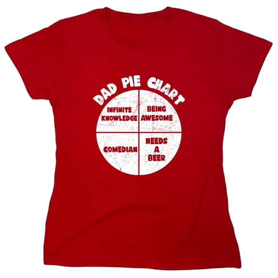 Dad Pie Chart Sarcastic Humor Novelty Funny Women's Casual Tees