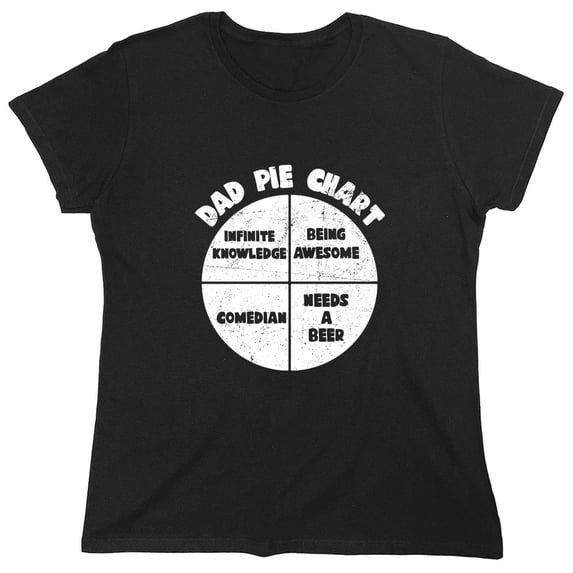 Dad Pie Chart Sarcastic Humor Novelty Funny Women's Casual Tees