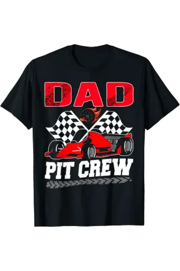 Dad Pit Crew Racing Family Race Car Birthday Boy T-Shirt