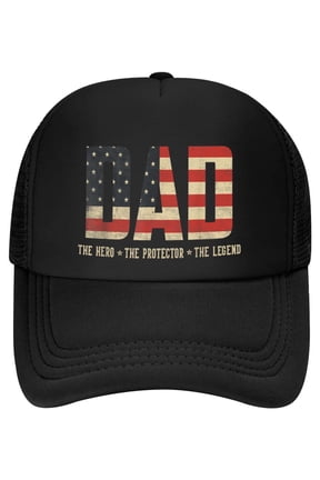 Dad Protector Hero Legend USA Flag Dad Father's Day Baseball Cap