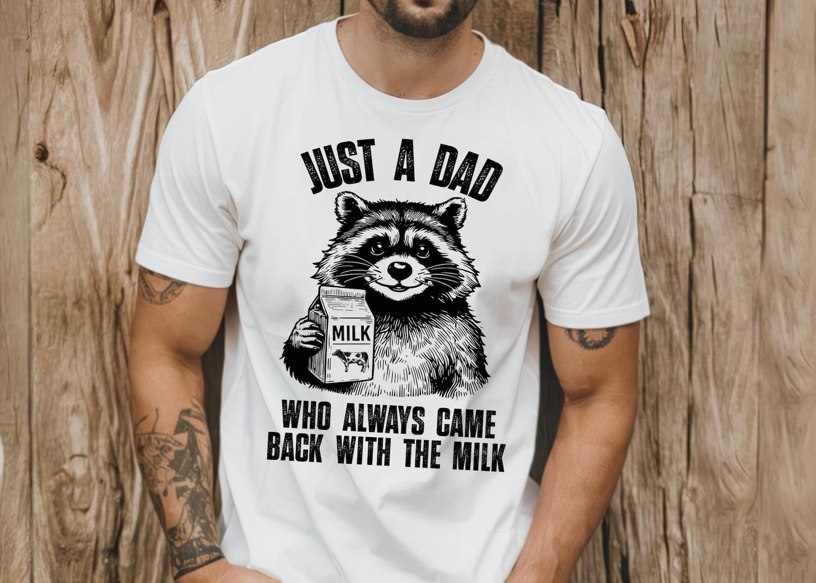 Dad Raccoon Shirt, Just A Dad Who Came Back With The Milk Father's Day ...