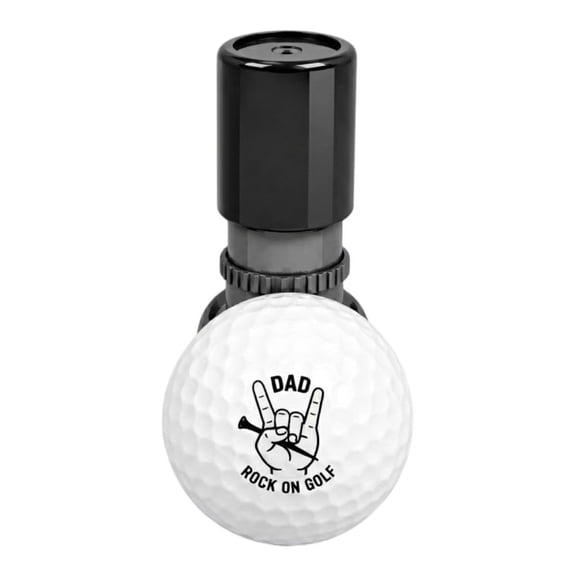 Dad Rock On Golf Ball Stamper, Funny Father's Day & Birthday Gift for Dad Golfer, Golf Ball Stamp Marker, Unique Golf Accessories