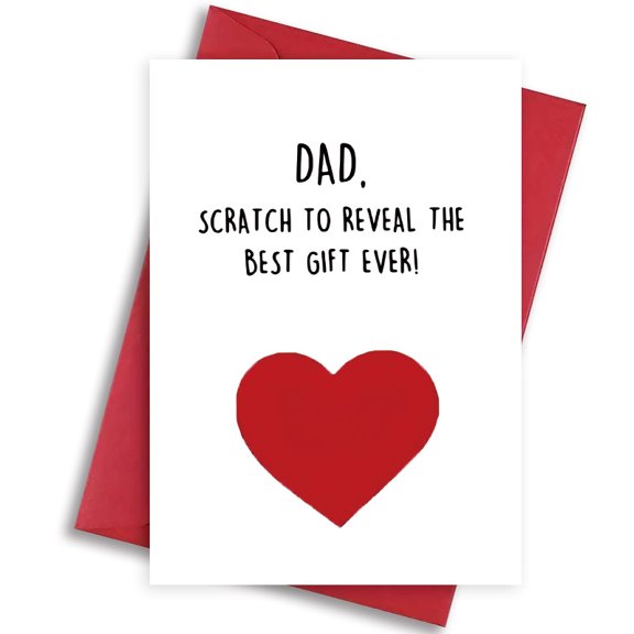 Dad Scratch-Off Card - "Reveal the Best Gift Ever!" Unique Gift Idea with Red Envelope - Fun Surprise for Father's Day, Birthday, or Just Because