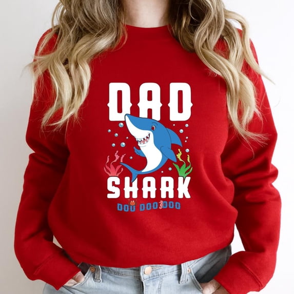 Dad Shark Funny Family Matching Holiday Graphic SW13608 Unisex Sweatshirt, Up to Size 5XL