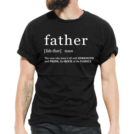 Dad Shirt for Men Father Definition Print Tshirt Short Sleeve Fathers Day T-Shirt Graphic Tee Tops Black Tee