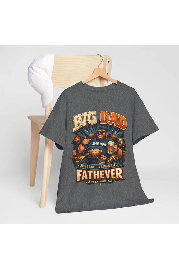 Dad Shirt for Men, Funny Beer Lover Tee, BBQ Graphic T Shirt, Big Dad Gift, Backyard Grilling Apparel