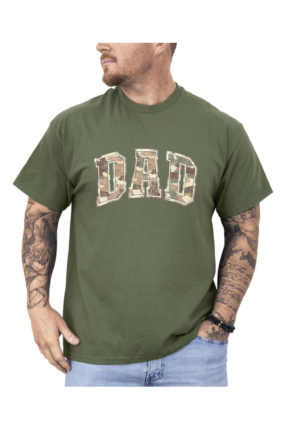 Dad Shirt for Men Retro Camo Hunting Graphic Tee Camouflage Military TShirt Military Green Shirt Adult Large
