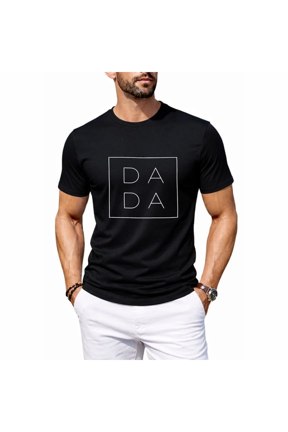 Dad Shirts for Men Funny DADA Letter Print Graphic Tshirts Father Daddy Papa Gifts Tee Tops