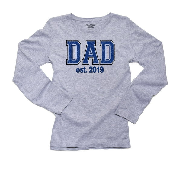Dad Since 2019 Bold Graphic Design Women's Long Sleeve Grey T-Shirt