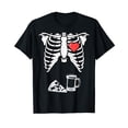 thumbnail image 1 of Dad Skeleton Halloween Beer Pizza Funny Pregnancy Couple Men T-Shirt, 1 of 5