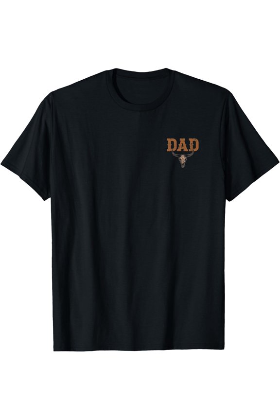 Dad Skull Fathers Day Shirt Western Rodeo Family Matching T-Shirt
