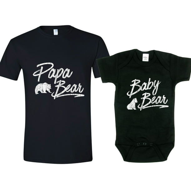 Dad Son Clothes Papa Bear Shirt Baby Bear, Mens Black Medium Shirt