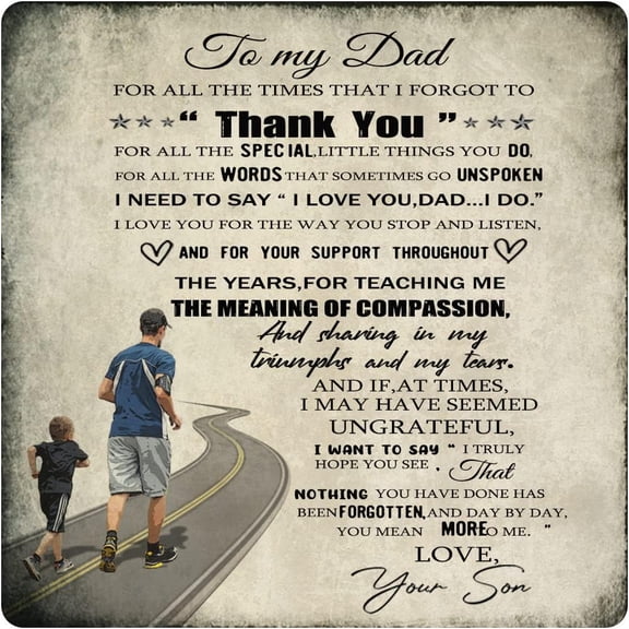 to My Dad from Son Metal Tin Sign,Birthday Gifts for Dad,Dad Gifts for Father, from Son,Inspirational Quote Sign for Home Office Bedroom Tin Sign Gift 12x12 Inches