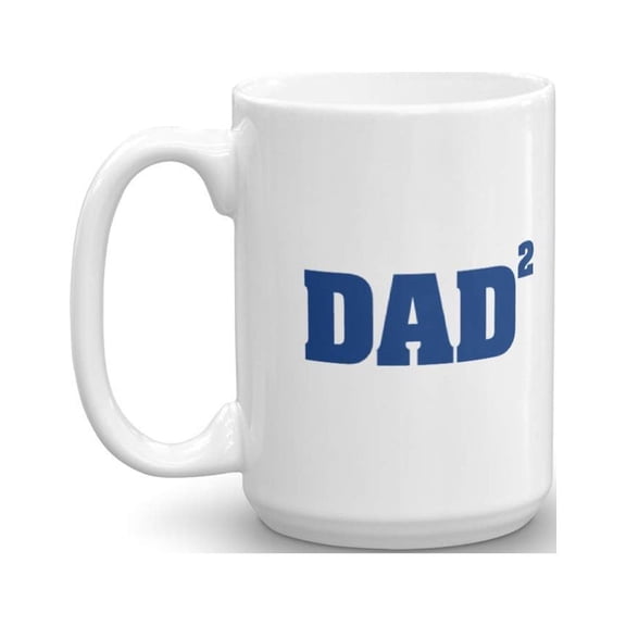 Dad Squared Coffee & Tea Gift Mug, Best Fathers Day Gifts from Daughter or Son, Ideas & Party Supplies for Men (15oz)