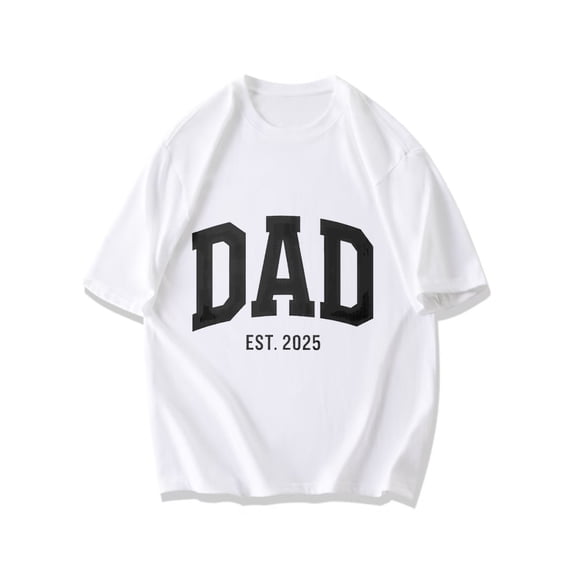 Dad T Shirt Black Dad Est 2025 Print For Father Day Gift New Dad Celebration