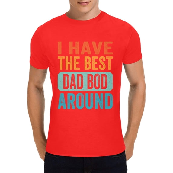 Dad T Shirt, I Have The Best Dad Bod Around T Shirt,Dad Gifts for Dad, Funny Dad Gift Ideas Fathers Day T-Shirt, Red