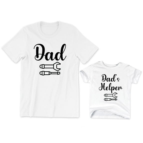 Dad T-Shirt Matching Tools Graphic Tee Dad's Helper Kids Toddler Shirt Youth Baby