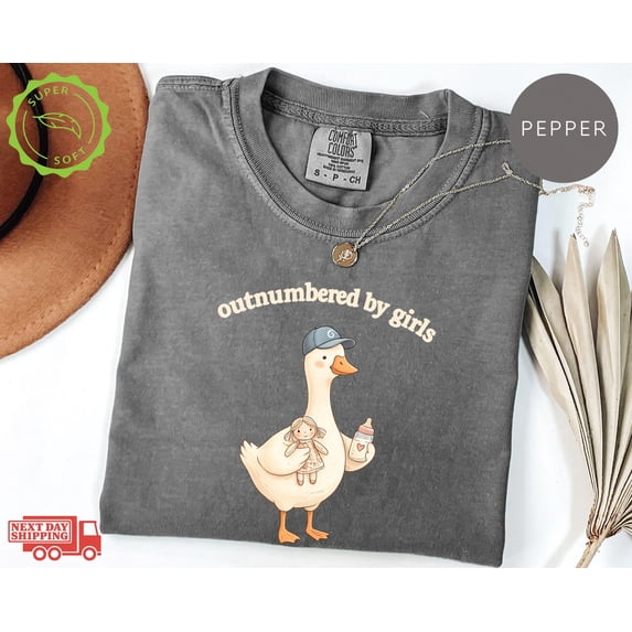 Dad TShirt Outnumbered by Girls Funny Father Gift