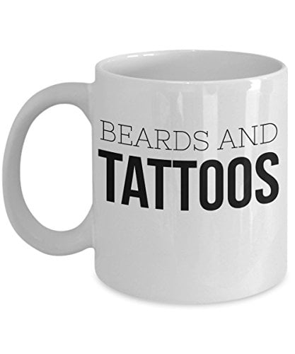 Dad Tattoo Mug - Father's Day Gift - Beards And Tattoos - 11oz White ...