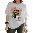 thumbnail image 1 of Dad Tax Raccoon Making Sure It's Not Poison Graphic Tees T-shirt Funny Retro Short Sleeve Round Neck White S-5XL, 1 of 4