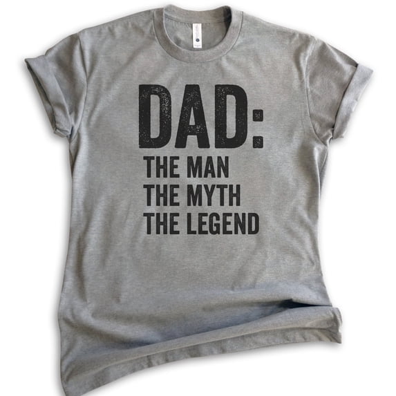 Dad: The Man The Myth The Legend Shirt, Unisex Men's Shirt, Cool Dad Shirt, Father's Day Shirt, Dark Heather Gray, Medium