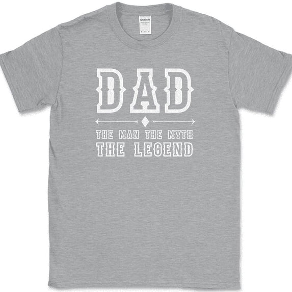 Dad The Man The Myth The Legend T-Shirt Funny Fathers Day Gift Humor Tee - Heather Grey, 3XL