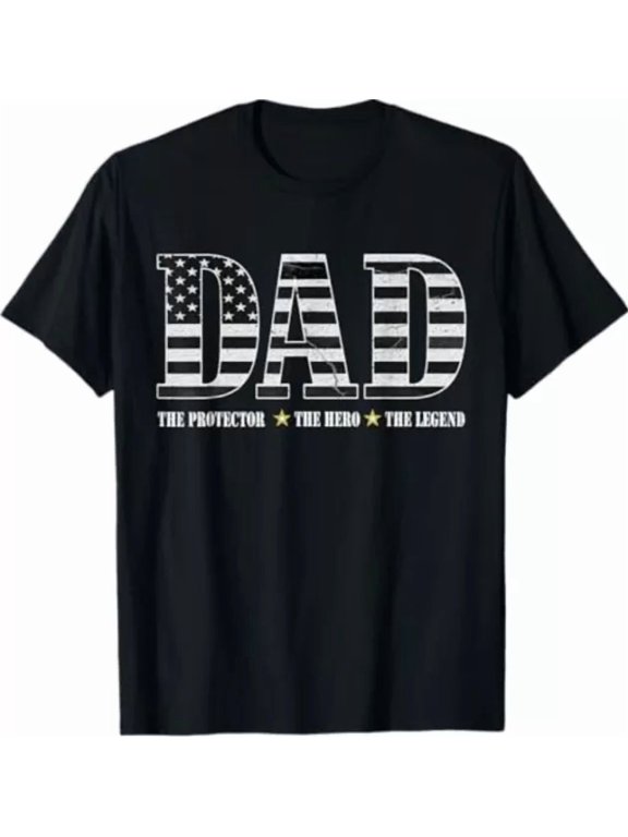 Dad The Protector Hero Legend American Flag Dad Father'S Day T-Shirt Hot Trending Shirt, Vintage Birthday Gift