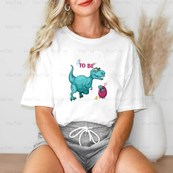 Dad To Be Daddysaurus Funny Expecting Father Dinosaur Comfort Color T-Shirt, Up to Size 4XL