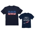 thumbnail image 1 of Dad & Toddler's 'USA Dad Daddy's Little Firecracker' Matching Outfit Set - Perfect for 4th of July & National Holidays - Patriotic Navy Design - Dad Navy Medium / Toddler Navy 3T, 1 of 5