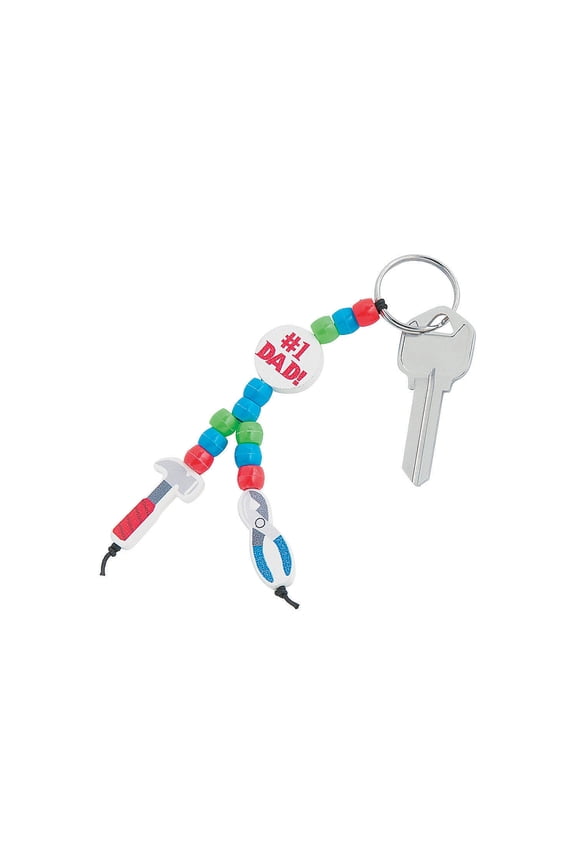 Dad Tool Beaded Keychain - Craft Kits - 12 Pieces