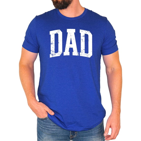 Dad Vintage Shirt for Men Bold Distressed Father's Day T-Shirt Vintage Royal Shirt Adult X-Large