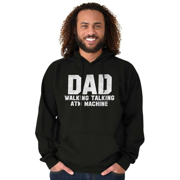 Dad Walking Talking ATM Machine Funny Men's Big & Tall Graphic Hoodie Brisco Brands 3X