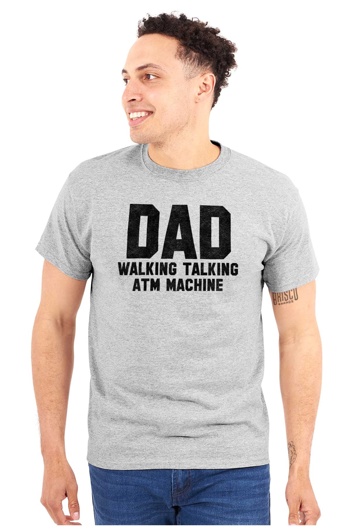 Dad Walking Talking ATM Machine Funny Men's Big & Tall Crewneck Graphic ...