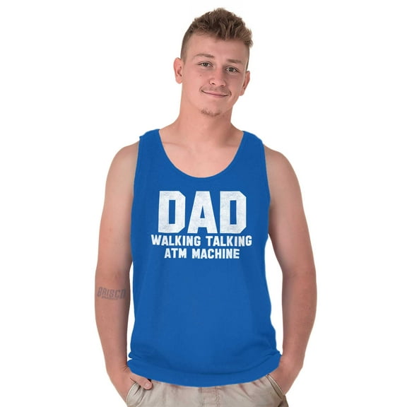 Dad Walking Talking ATM Machine Funny Mens Big & Tall Graphic Tank Top Brisco Brands 2X