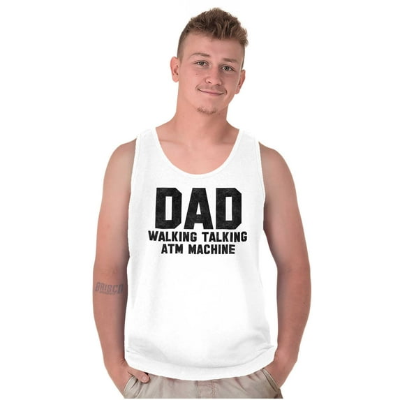 Dad Walking Talking ATM Machine Funny Mens Big & Tall Graphic Tank Top Brisco Brands 2X