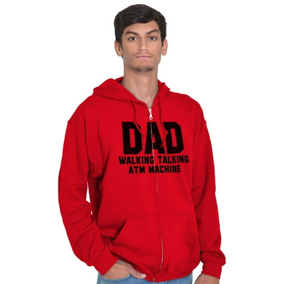 Dad Walking Talking ATM Machine Funny Men Big & Tall Zip Hoodie Brisco Brands 5X