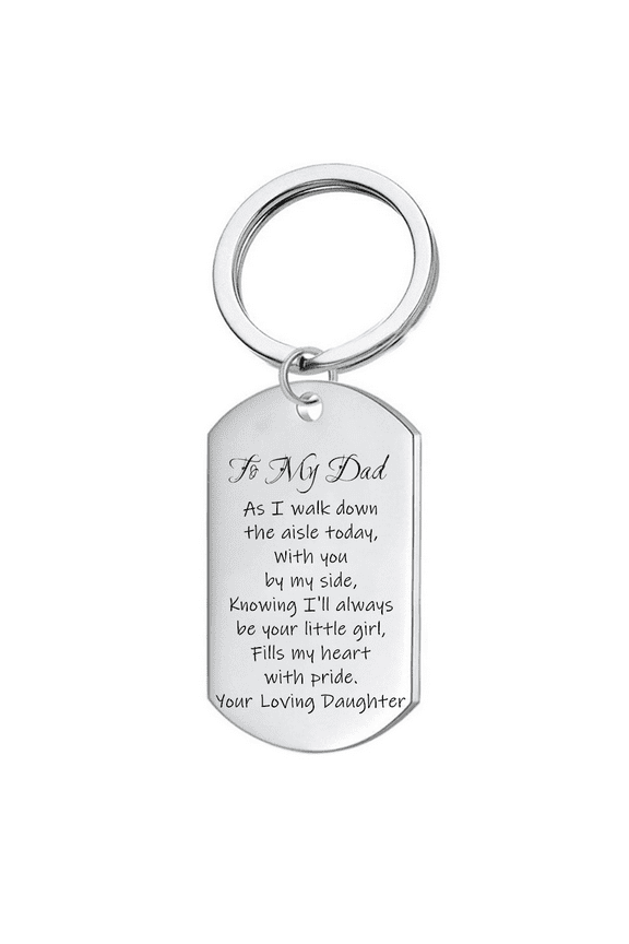 Dad Wedding Gifts from Daughter Bride to Groom's Father Thoughtful Keychain Pendant Loving Parents Gift for Wedding Day