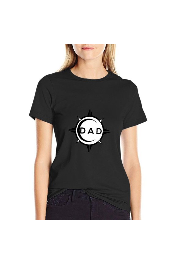 Dad Women’s Short Sleeve Cotton T-Shirt HD Graphic Printed Tee Casual Crew Neck Top XL