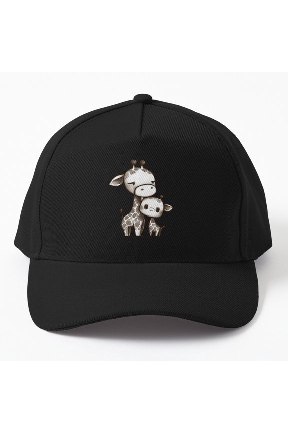 Dad and Baby Giraffe Baseball Cap, Cute Father's Day Family Animal Design, Classic Hat