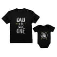 thumbnail image 1 of Dad and Baby Matching Clothes Wild One Dad Shirt Baby Bodysuit 1st Birthday Set Dad Black XX-Large / Baby Black 6M (3-6M), 1 of 5