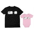 thumbnail image 1 of Dad and Baby Matching Outfits Copy Paste Men Shirt Girl Boy Baby Bodysuit Set Dad Black X-Large / Baby Pink 6M (3-6M), 1 of 9