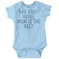 thumbnail image 1 of Dad and I Agree Mom is the Best Romper Boys or Girls Infant Baby Brisco Brands NB, 1 of 6