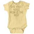 thumbnail image 1 of Dad and I Agree Mom is the Best Romper Boys or Girls Infant Baby Brisco Brands NB, 1 of 6