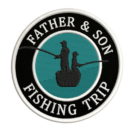 Dad and Me Father and Son Fishing 3.5" Iron/Sew On Decorative Patch Travel Souvenir