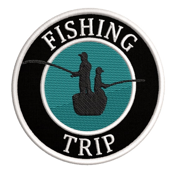 Dad and Me Father and Son Fishing 3.5" Iron/Sew On Decorative Patch Travel Souvenir