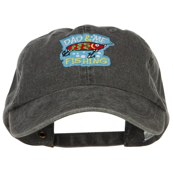 Dad and Me Fishing Patched Washed Cap - Black OSFM