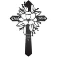thumbnail image 1 of Dad and Mom Memorial Grave Markers Cross Flower Grave Plaque Stake Cemetery Decorations for Yard, 1 of 7