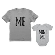 Dad and Son Matching Matching T-Shirt & Bodysuit Funny Me & Mini Me Matching Set Dad Gray XX-Large / Son Gray Newborn 0-3M