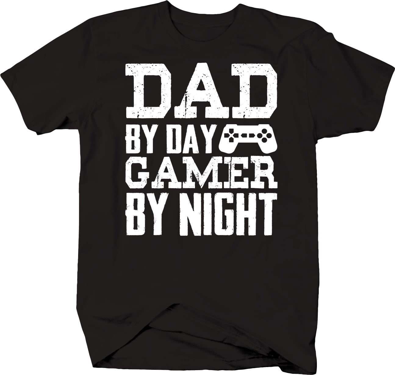 Dad by day Gamer by Night Video Games Parent Graphic Tee 2XL Black