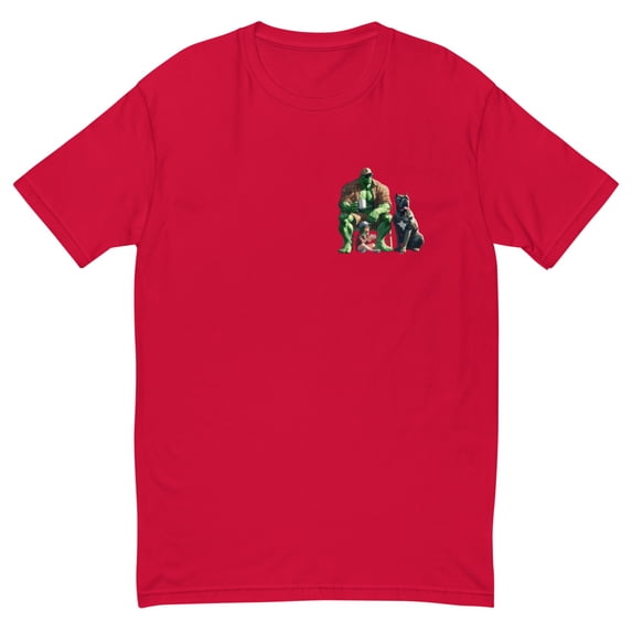 Dad & his Girls Short Sleeve T-shirt (Red, L)